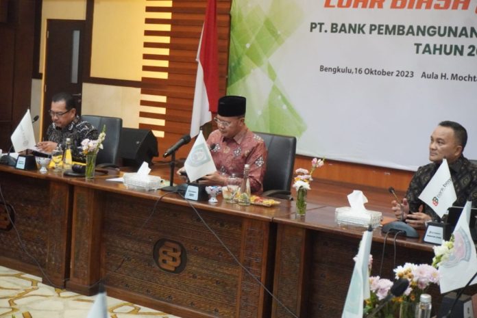 Suasana Rapat Umum Pemegang Saham (RUPS) Luar Biasa Bank Bengkulu digelar di Kantor Bank Bengkulu, Senin (16/10/2023).Andalas Foto/Istimewa